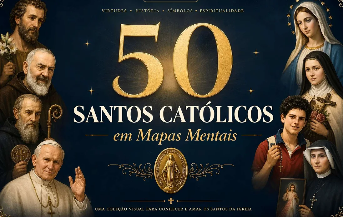 50 Santos Católicos em Mapas Mentais